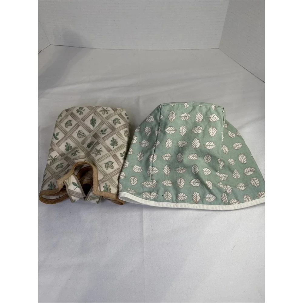 2 Longaberger Small Basket Liners Lattice Leaf & Sage Leaf.